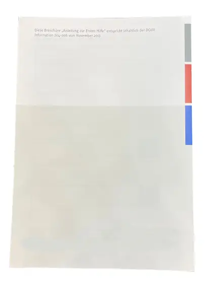 Anleitung zur Ersten Hilfe bei Unfällen BGI